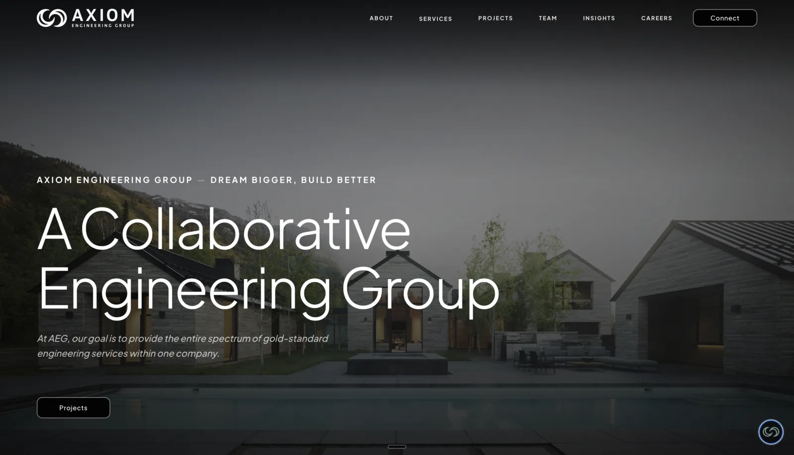 AEG architecture and engineering website shown across desktop and mobile screens